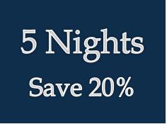 Stay 5 nights and save 20%